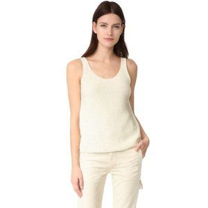 Vince Textured Knit Sweater Tank Cream S